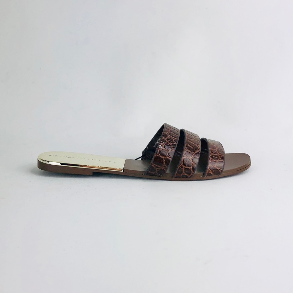 LAST PAIR ❤️‍🔥ZARA BROWN ANIMAL EMBOSSED LEATHER SANDALS - Picture 3 of 7